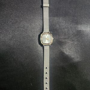 Geneva Diamond Square Two Tone Mesh Strap Watch-Womens